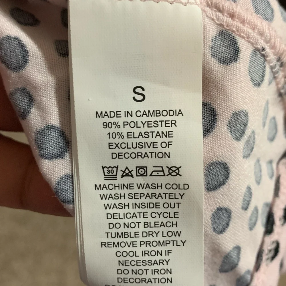 Kate Spade Pajama Set Polka dots Pink and Black size Small - Picture 6 of 10
